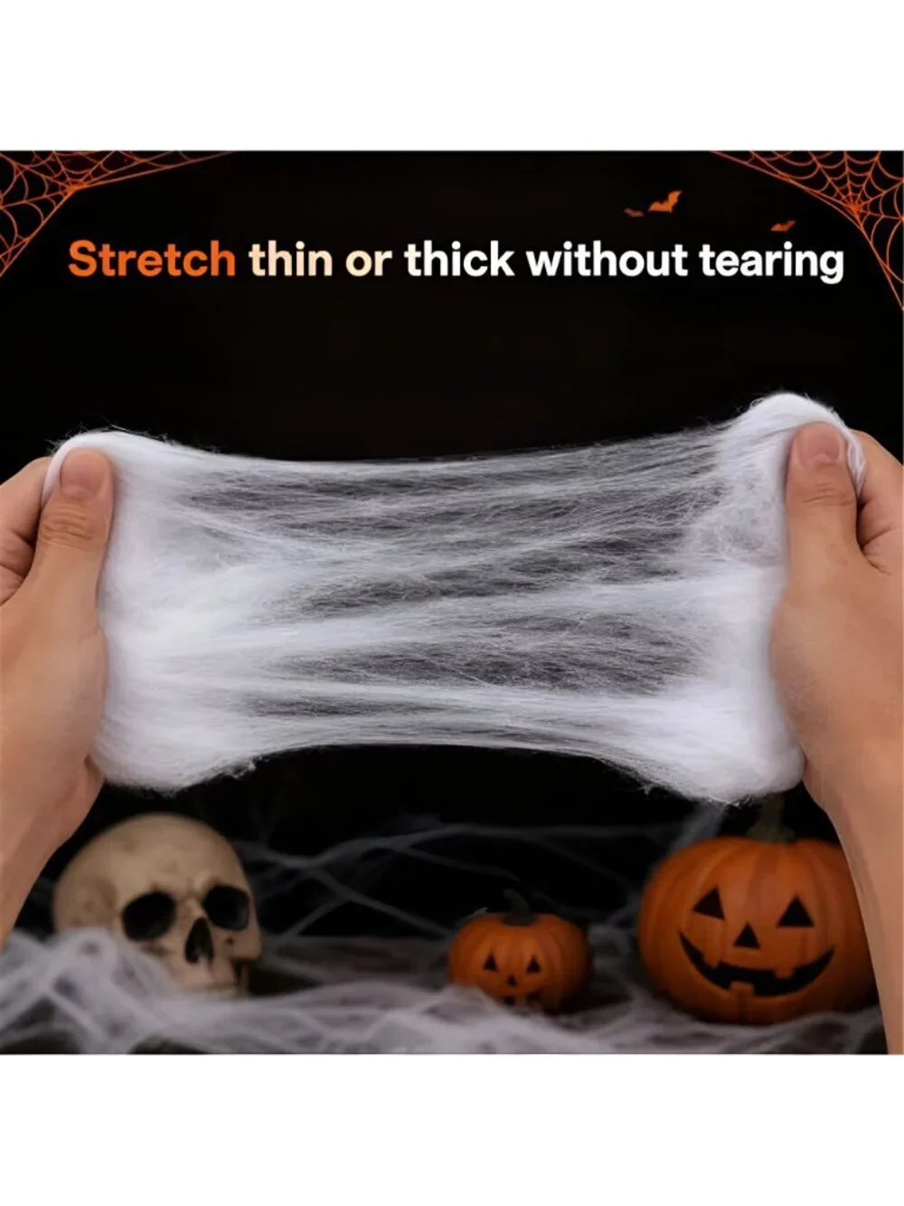 1200 Sqft Stretchy Halloween Spider Web Decor and 120 Fake Spiders